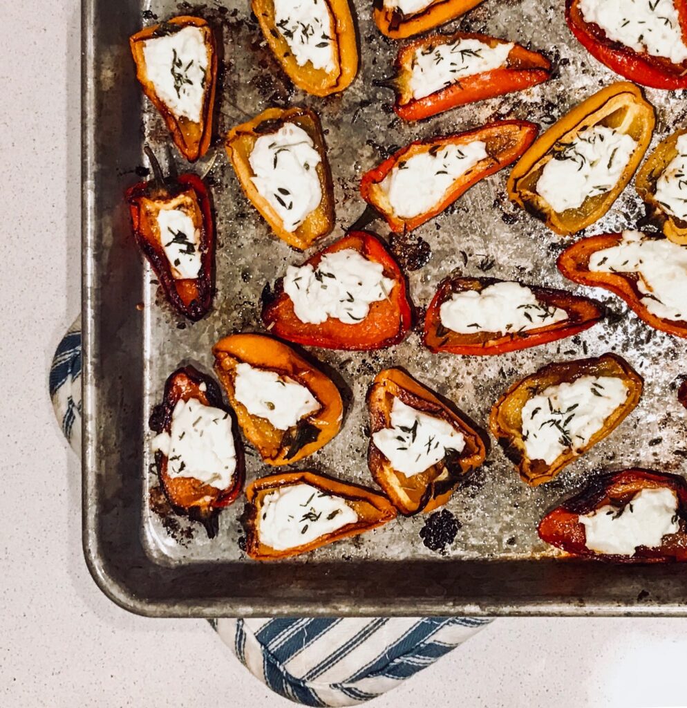 Mini-peppers with herbed goat cheese by Dr. Katie Keller